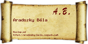 Aradszky Béla névjegykártya